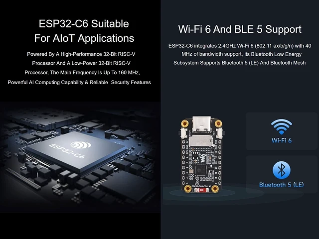 Alt view image 3 of 5 - ESP32-C6 1.47inch LCD Touch Screen Development Board, Onboard 172320 Pixels 262K Color Display, 6-Axis IMU, TF Card Slot, etc. Supports 2.4GHz WiFi 6 and BLE 5, up to 160MHz RISC-V Processor