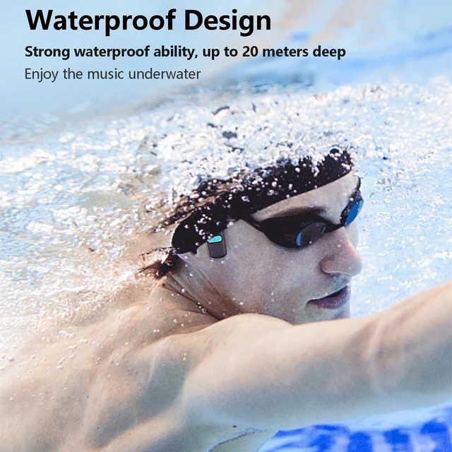 Alt view image 4 of 5 - Bone Conduction Swimming Headphones,Waterproof mp3 Player for Swimming, IPX68 Waterproof Built-in 8GB Drag and Drop MP3, WAV, FLAC Using PC or Mac ^^Suitable for Swimming, Diving, Skiing and Cycling