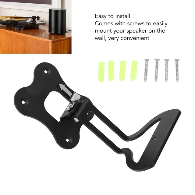 Alt view image 2 of 5 - Julihai Speaker Wall Mount Bracket Thicken Metal Rotatable Stable Space Saving Wireless Speaker Accessory for Black