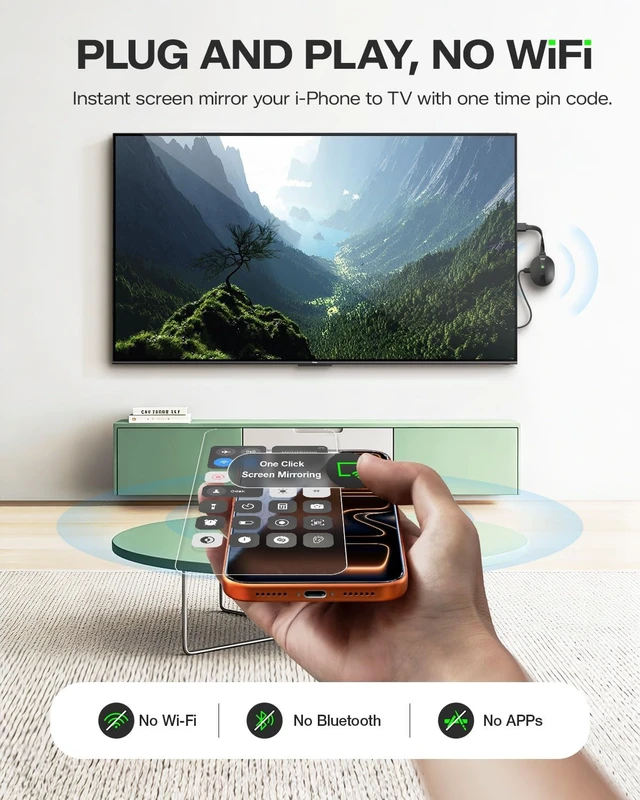 Alt view image 2 of 5 - AIMIBO True 4K Wireless Display Adapter 2.4G+5G@60Hz Plug & Play 65FT