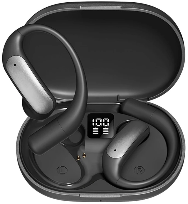 Main image of ROEL-PLAY in-Ear Ear-Clip Style Earbuds LED Digital Display, Black