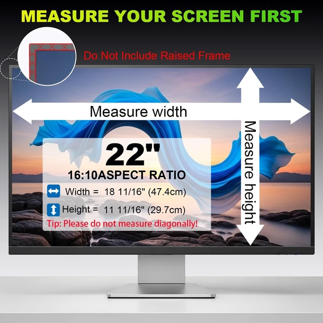 Alt view image 4 of 5 - 2 Pack Privacy Screen for 22 Inch 16:10 (47.4x29.7cm) computer Monitor