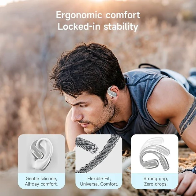 Alt view image 2 of 5 - LavChic A51 Open Ear Headphones, Wireless Earbuds with Bluetooth 6.0