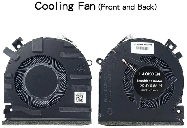 Alt view image 4 of 5 - New Replacement CPU GPU Cooling Fans for HP Victus Gaming laotop 15-FA 15-FB TPN-Q278 TPN-Q279 Series 15-fb1013dx 15-fb0028nr P/N: N17902-001 N17903-001 N13304-001 DFS5K22B056737 FPJY ND85C26-21J19