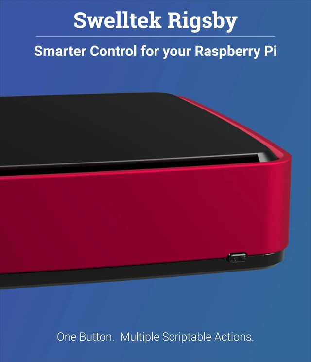 Alt view image 3 of 5 - Swelltek Rigsby Smart Case for Raspberry Pi 5 & Pi 4 Premium Die-Cast Aluminum, Intelligent Power Control, Passive & Active Cooling (Red, Case Only)