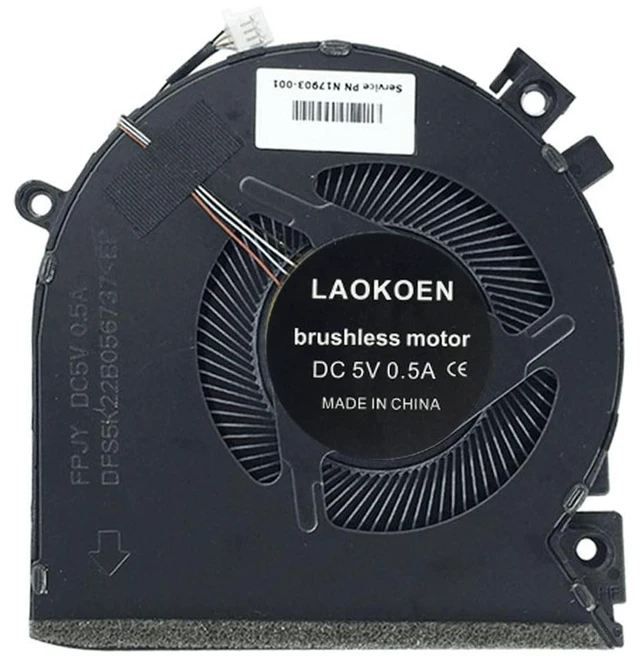 Alt view image 2 of 5 - New Replacement CPU GPU Cooling Fans for HP Victus Gaming laotop 15-FA 15-FB TPN-Q278 TPN-Q279 Series 15-fb1013dx 15-fb0028nr P/N: N17902-001 N17903-001 N13304-001 DFS5K22B056737 FPJY ND85C26-21J19