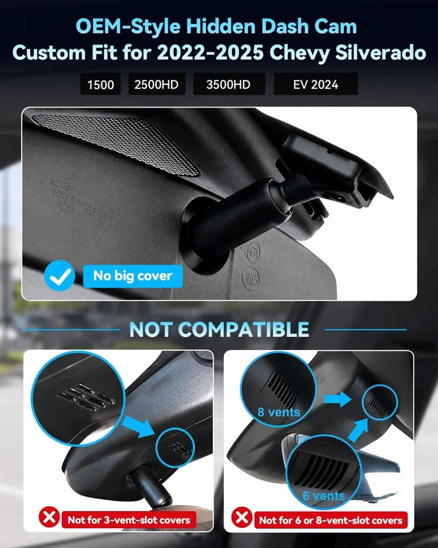 Alt view image 2 of 5 - OEM-Fit 4K Dash Cam for Audi Models 2019-2026, 64GB