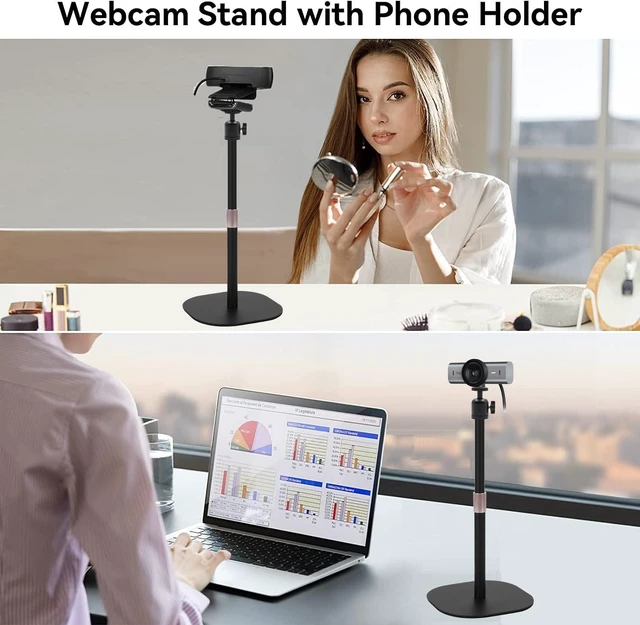 Alt view image 4 of 5 - AYIZON Heavy Duty Webcam-Stand, Tabletop Webcam-Tripod Holder Compatible with Logitech MX-Brio-4K,Brio 4K,Brio 501,C920x,C922x,C930e,C925e Webcams