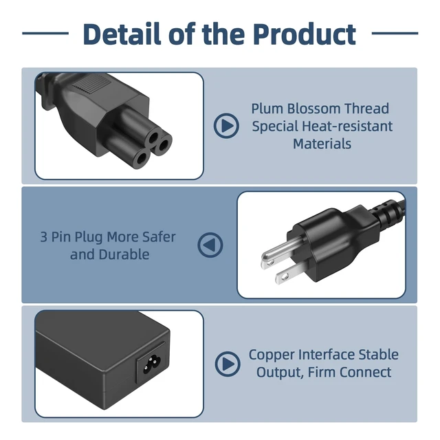 Alt view image 3 of 5 - PK Power 19v Ac Dc Adapter for Goal Zero Goal0 Yeti 150 400 1250 Solar Generator p/n: 31901 22004 23000 Replacement Switching Power Supply Cord Charger Spare