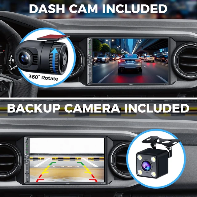Alt view image 4 of 5 - 7" Double Din Car Stereo Compatible with Wireless Apple CarPlay & Android Auto, Dash Cam & Backup Camera, 240W 4.2-CH Dual Subwoofer Out, Bluetooth 5.3, Mirrorlink, FM/AM Car Radio