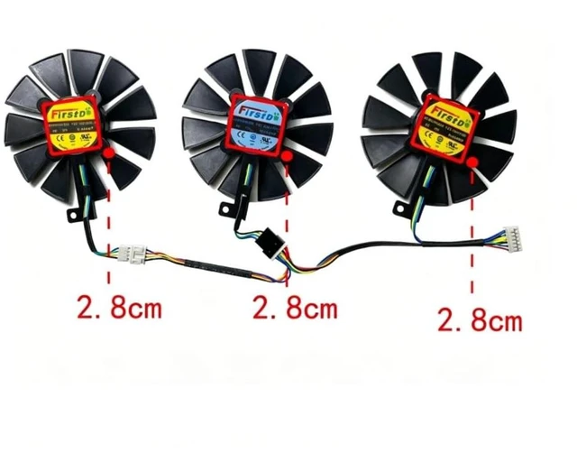 Alt view image 3 of 3 - AKUYAO Full Set 87mm GPU Cooling Fans Replacement for ASUS GTX 980Ti 1060 1070 1070Ti 1080 1080Ti RX480 580 590 (ROG Strix) FDC10U12S9-C FDC10H12S9-C Graphic Card
