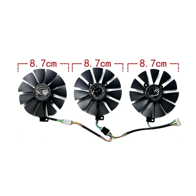 Alt view image 2 of 3 - AKUYAO Full Set 87mm GPU Cooling Fans Replacement for ASUS GTX 980Ti 1060 1070 1070Ti 1080 1080Ti RX480 580 590 (ROG Strix) FDC10U12S9-C FDC10H12S9-C Graphic Card