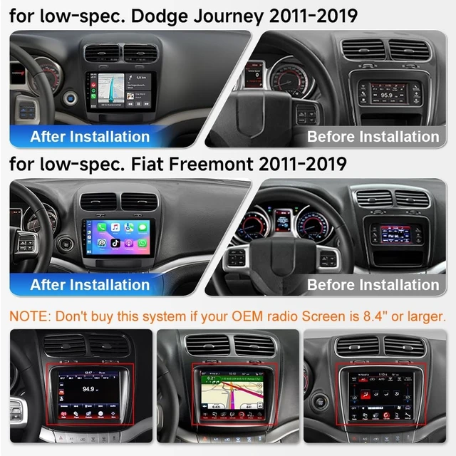 Alt view image 2 of 5 - ASURE 4+64GB Car Stereo Dodge Journey 2011-2019, 9" CarPlay