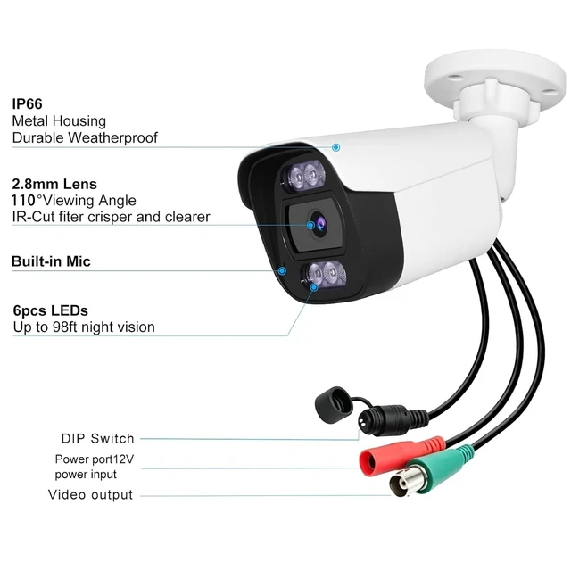 Alt view image 2 of 5 - Voniviewse 1080P 4-in-1 HD-CVI/TVI/AHD/960H Analog Security Camera