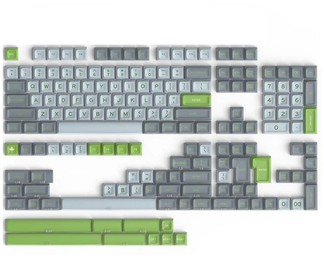 Main image of Owpkeenthy 173 Keys PBT Cherry Profile Keycaps Set, Gaming Replacement Full Keys AntiWear for 60%100% ANSI/ISO Mechanical Keyboard SA Lime