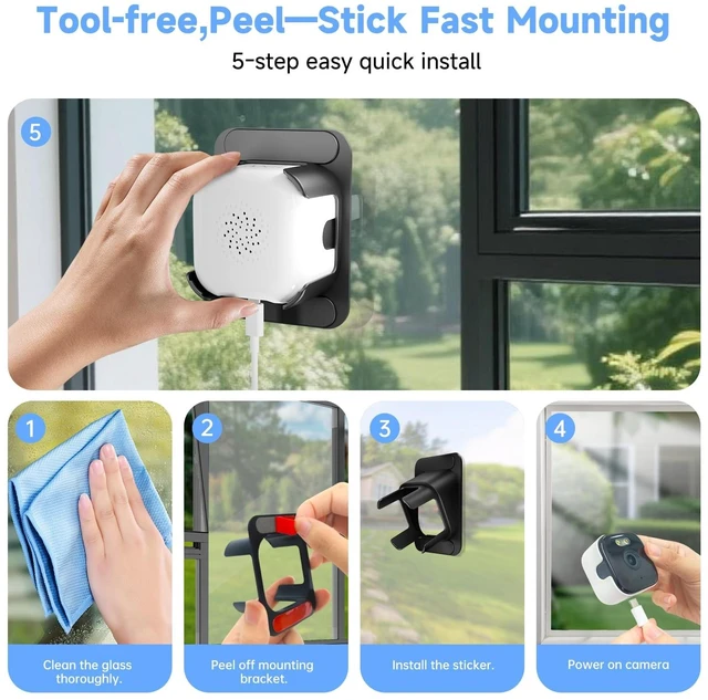Alt view image 5 of 5 - AXB Window Camera for Home Security: 2K Night Vision Indoor Camera2 Pack