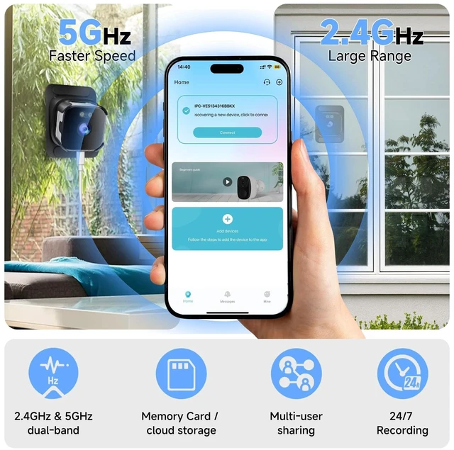 Alt view image 3 of 5 - AXB Window Camera for Home Security: 2K Night Vision Indoor Camera2 Pack