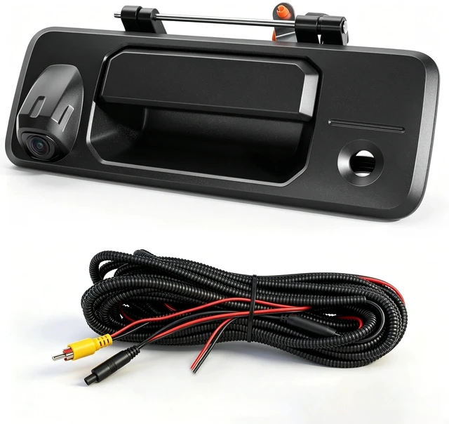 Main image of Tailgate Handle Backup Camera Tailgate Latch Door Handle with RCA Reverse Camera. Compatible with 2014-2020 Toyota Tundra & 2016-2022 Toyota Tacoma. OEM Replace Part# 69090-0C090, 69090-0C091