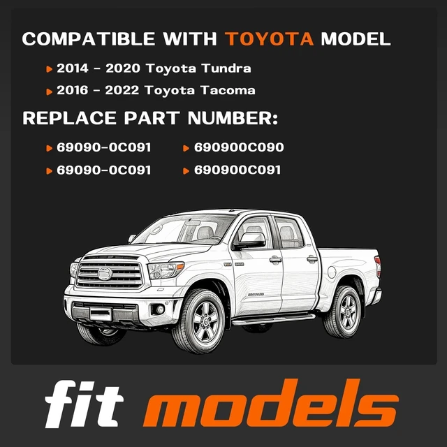 Alt view image 2 of 5 - Tailgate Handle Backup Camera Tailgate Latch Door Handle with RCA Reverse Camera. Compatible with 2014-2020 Toyota Tundra & 2016-2022 Toyota Tacoma. OEM Replace Part# 69090-0C090, 69090-0C091