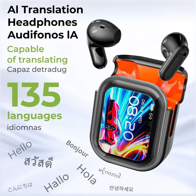 Alt view image 2 of 5 - NE20 AI Translation Earbuds Real Time, 2026 New AI 165 Languages Translator Earbuds, 4-in-1 Audifonos Traductores Ingles Espanol, Wireless Bluetooth 6.0 Ear Buds Headphones for Travel Meeting L