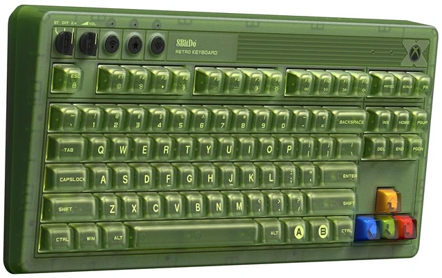Alt view image 2 of 5 - 8Bitdo Retro 87 Mechanical Keyboard for Windows and Android, Xbox Edition