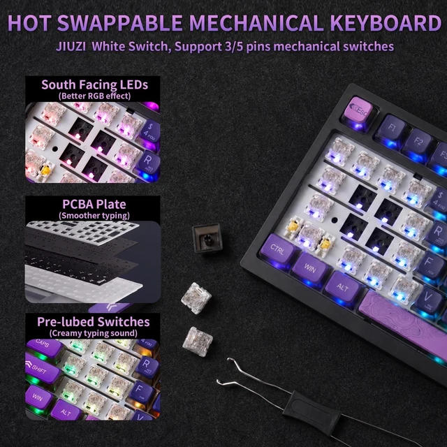 Alt view image 3 of 5 - MY980pro Wireless Mechanical Gaming Keyboard with Smart LCD Display, QMK/VIA Programmable for Windows Only, BT/2.4G/USB-C Gasket Mounted Hot Swap RGB 98% Layout for Mac/ Win (Gaming & Daily Wor