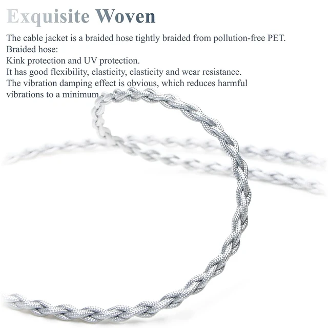 Alt view image 4 of 5 - FSIjiangyi 6N Single Crystal Silver Headphone Cable for SENNHEISER HD 660S2 HD 650 HD 660 S HD 600 4.4mm Balanced Hi-Fi Headphone Audio Upgrade Cable (4.4mm Plug)