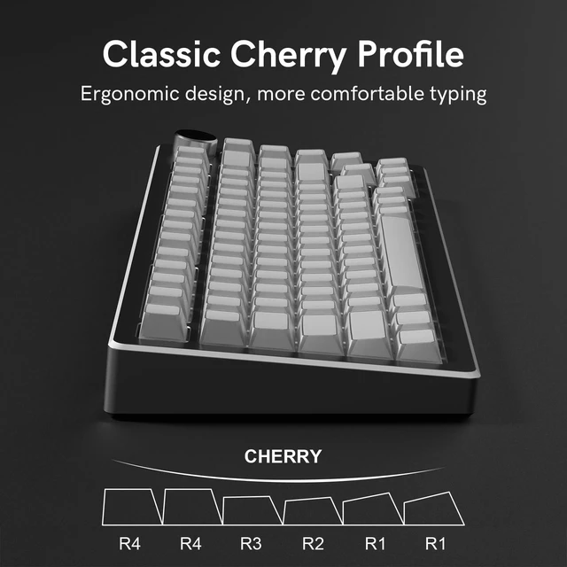 Alt view image 4 of 5 - Womier PBT Keycaps Set 136 Keys, Custom White Keyboard Doubleshot Dye Sub Side Print Shine Through Keycaps 60 65 75 100 Percent, Cherry Profile (White 5)