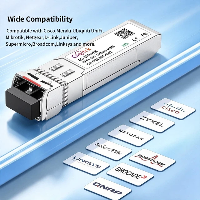 Alt view image 2 of 5 - 10GBASE-ER SFP+ Module 40KM 1550nm Single Mode SFP DDM LC Transceiver 1pc
