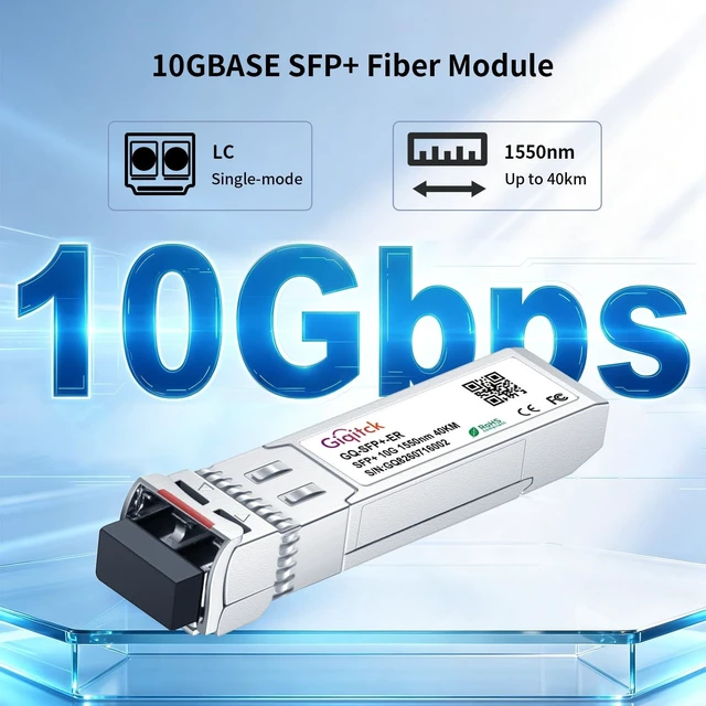 Alt view image 5 of 5 - 10GBASE-ER SFP+ Module 40KM 1550nm Single Mode SFP DDM LC Transceiver 1pc