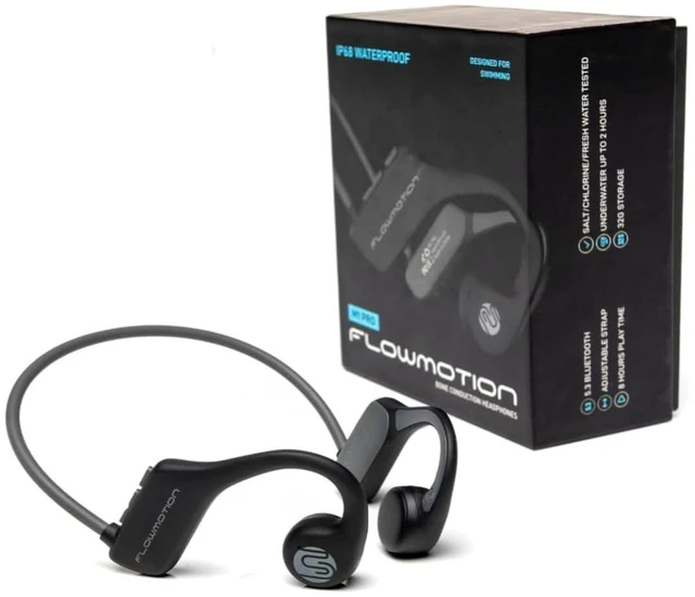Main image of FlowMotion M1 Pro Waterproof Swimming Headphones with Bluetooth for Sports Fitness Running Underwater Bone Conduction Wireless with USB-C Adapter and Adjustable Strap