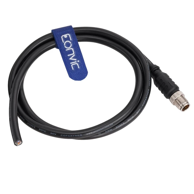 Alt view image 3 of 4 - M12 Y Code 8 Pin Male to Open Ethernet CAT5e Data & Power Hybrid Cable 1M