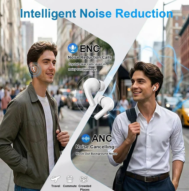 Alt view image 4 of 5 - MOLDPOLD Wireless Earbuds Pro, Bluetooth 5.3 Bass Stereo Sound Headphones
