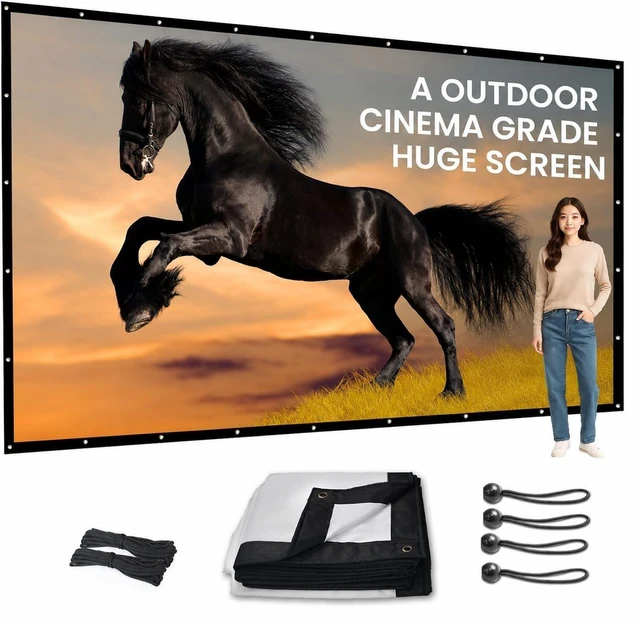 Main image of IOLIEO 250 Inch Projector Screen, Foldable White Outdoor Movie Screen 16:11