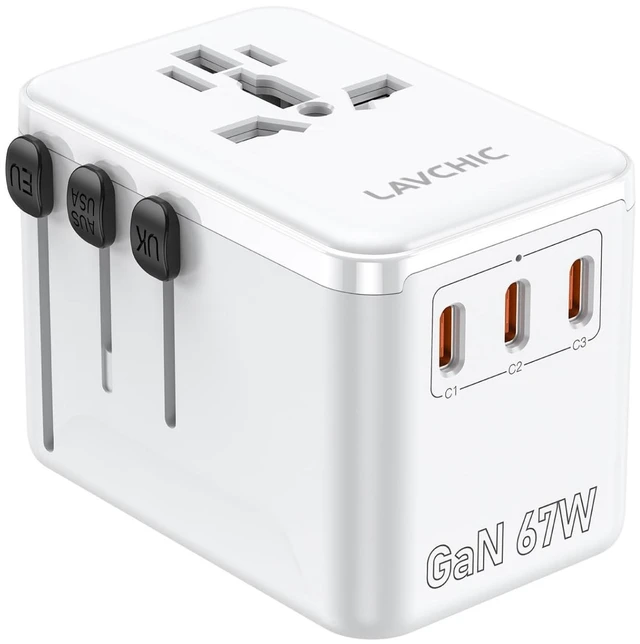 Main image of LAVCHIC 67W GaN Universal Travel Adapter 5-in-1 International Power Adapter