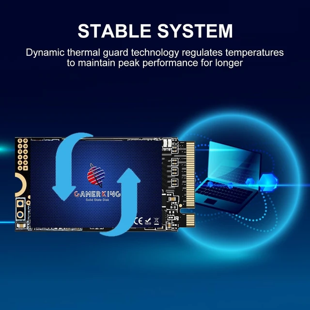 Alt view image 3 of 5 - GAMERKING SSD 128GB M.2 2242 NVMe PCIe Gen3.0x4 22x42mm