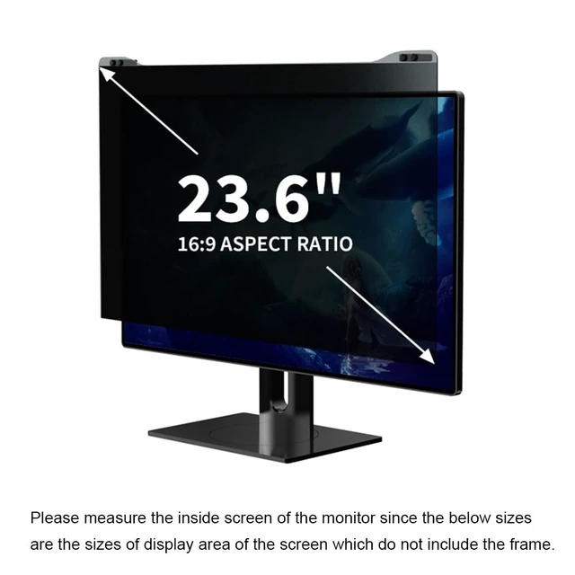 Alt view image 4 of 5 - Docooler Computer Privacy Screen Filter, Hanging Screen Filter Compatible Widescreen Computer Monitor with Aspect Ratio 16:9, Anti-Glare Privacy Screen Protector for 20-32 Inch Monitor (Inch Optional)