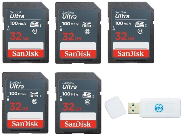 Main image of SanDisk 32GB Ultra SD Card Class 10 Memory Card 5 Pack SDSDUNR-032G-GN3IN