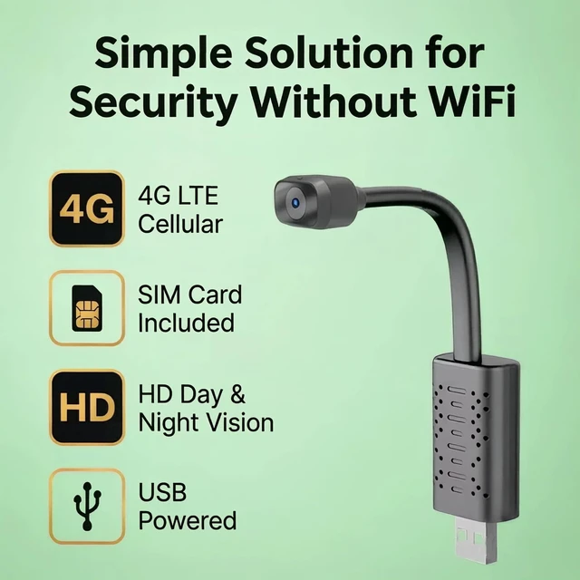 Alt view image 2 of 5 - WKX WUGN 4G LTE Cellular Security Camera with SIM Card, Adjustable View