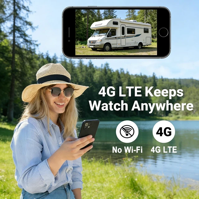 Alt view image 3 of 5 - WKX WUGN 4G LTE Cellular Security Camera with SIM Card, Adjustable View