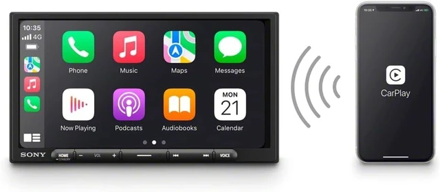 Alt view image 5 of 5 - Sony XAV-AX4000 6.95" Wireless Apple CarPlay Android Auto Media Receiver, 14-Band EQ + Backup Camera Bundle