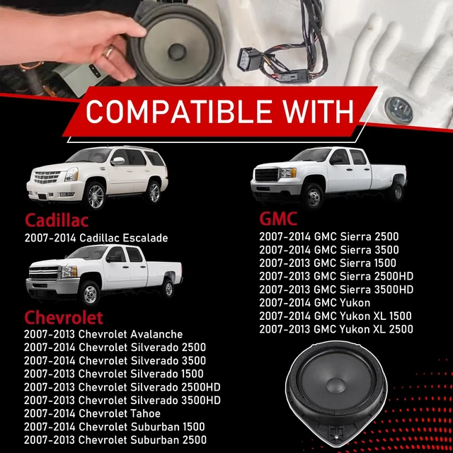 Alt view image 3 of 5 - Motarithl Front Left Right Door Radio Speaker Fit for 07-14 Chevy GMC