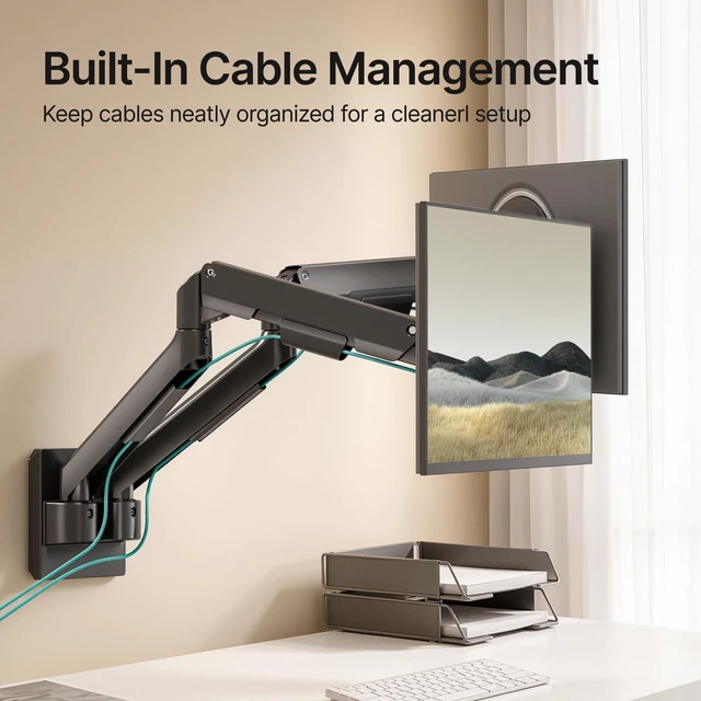 Alt view image 5 of 5 - PEGZONE Dual Monitor Wall Mount for 17-32" Computer ScreensUp to 19.8 lbs