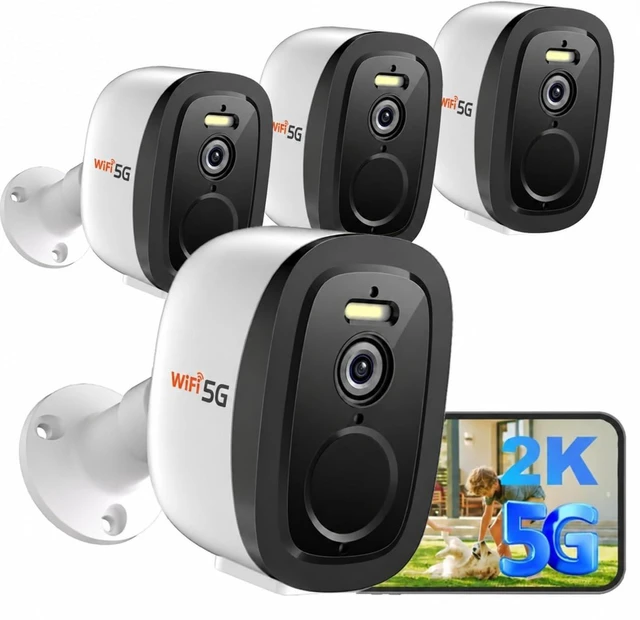 Main image of Raycom 2.4G/5G WiFi Security Cameras Wireless Outdoor 4Pack, 2K QHD Video