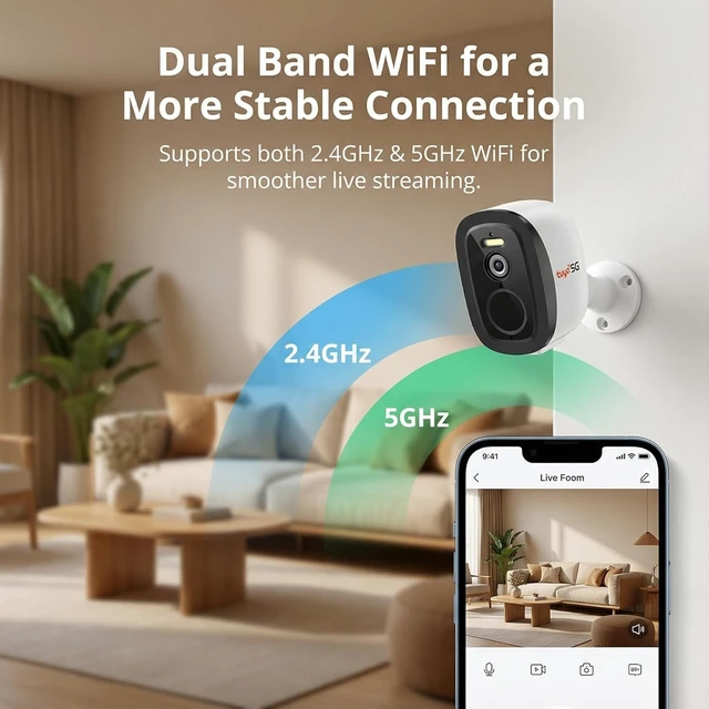 Alt view image 3 of 5 - Raycom 2.4G/5G WiFi Security Cameras Wireless Outdoor 4Pack, 2K QHD Video