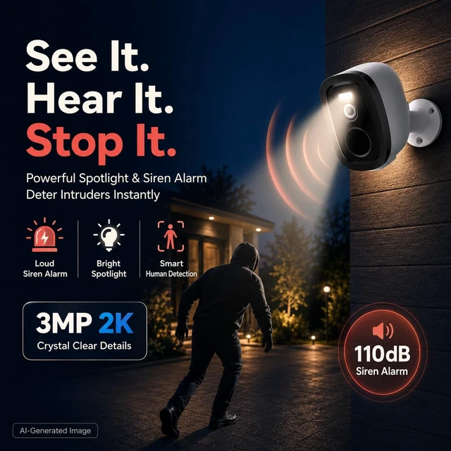 Alt view image 4 of 5 - Raycom 2.4G/5G WiFi Security Cameras Wireless Outdoor 4Pack, 2K QHD Video