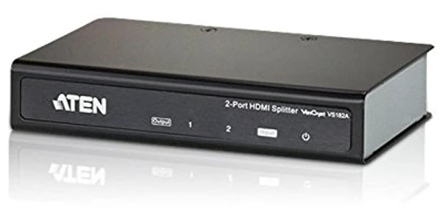 Main image of ATEN VS182A HDMI Splitter 2 Out 2-Port 4K 1 in Connect PC Camera DVD Media Player in Up to 2 HDMI Displays Projector Monitor TV Out - Up to 4096 x 2160/3840 x 2160 60Hz - Metal