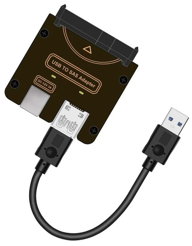 Main image of NGFF SFF-8482 SAS 29Pin to USB 3.0 5Gbps HDD Disk Drive Raid Adapter 5Gbps with Chipset and Power Port (Need 12V/3A Power Supply)