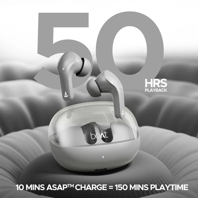 Alt view image 4 of 5 - boAt Airdopes 311 Pro Truly Wireless in Ear Earbuds, Up to 50 Hrs Playtime, Dual Mics, Low-Latency Mode, ASAP Charging, IPX4, IWP Tech, BT v5.3 (Space Grey)