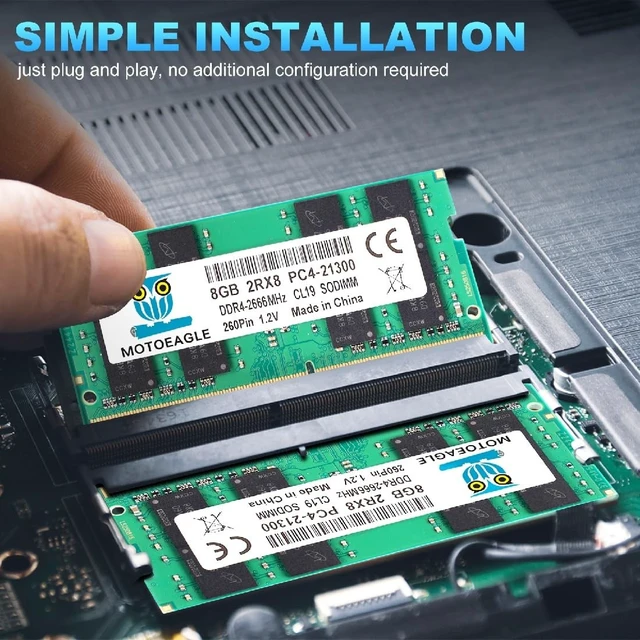 Alt view image 5 of 5 - 16GB (2X8GB) DDR4 2666MHz PC4-21300 PC4-2666V 2RX8 CL19 SODIMM 1.2V 260-Pin Non-ECC SO-DIMM Laptop Notebook RAM Memory Module